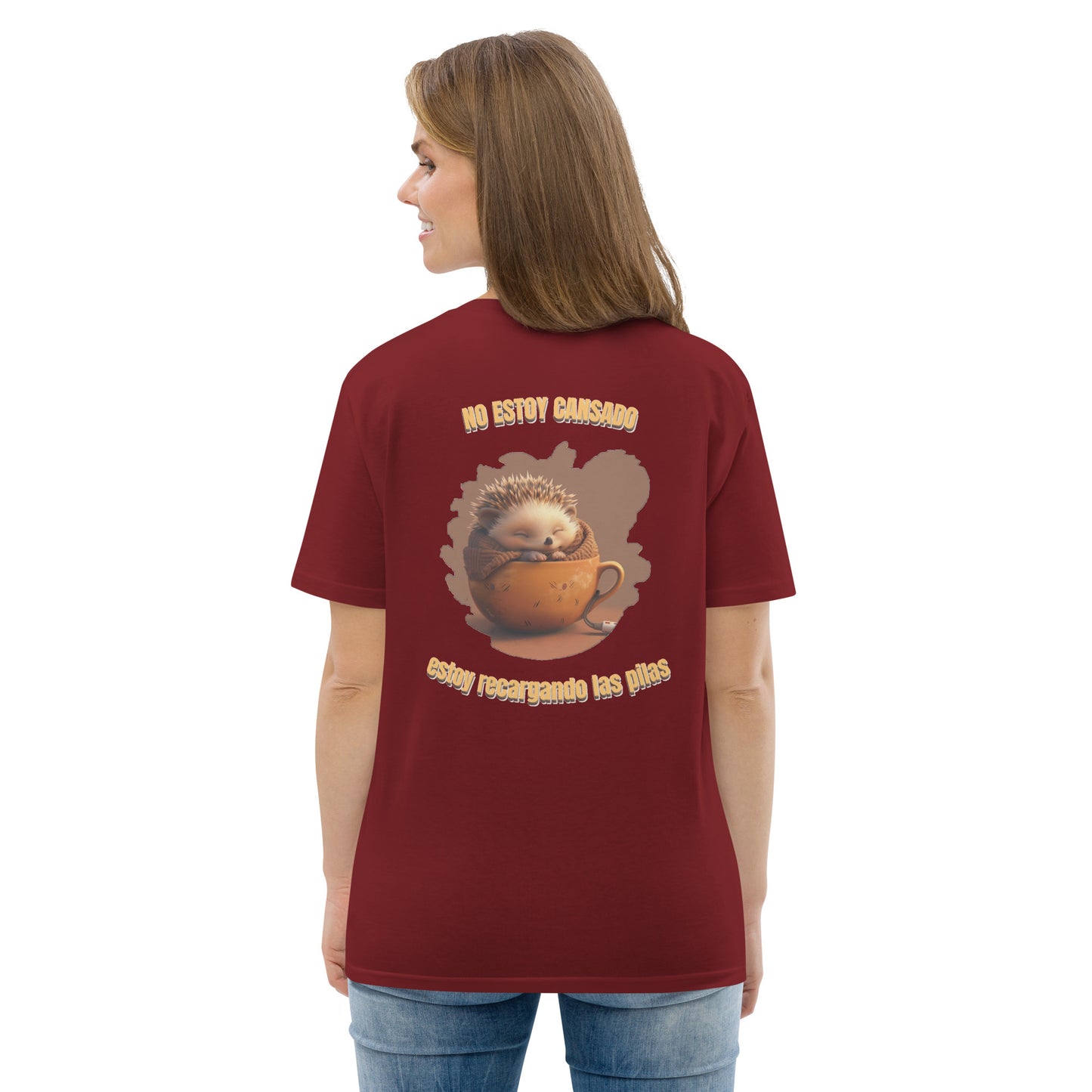 Camiseta orgánica "Tortuga Sabia" con mensaje inspirador.