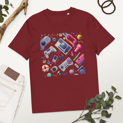 Camiseta de algodón orgánico unisex con Estampado Retro de Videojuegos