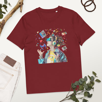 Camiseta de algodón orgánico unisex con Estampado de Realidad Virtual y Juegos
