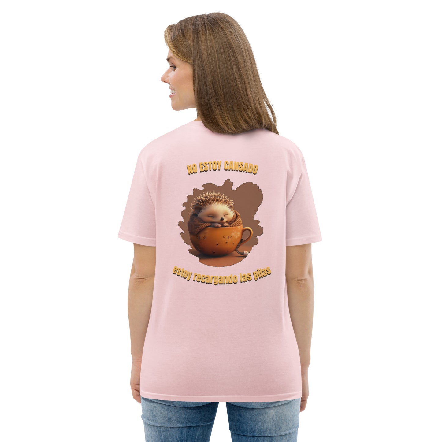 Camiseta orgánica "Tortuga Sabia" con mensaje inspirador.