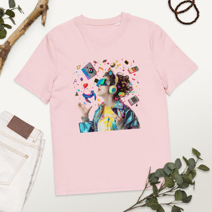 Camiseta de algodón orgánico unisex con Estampado de Realidad Virtual y Juegos