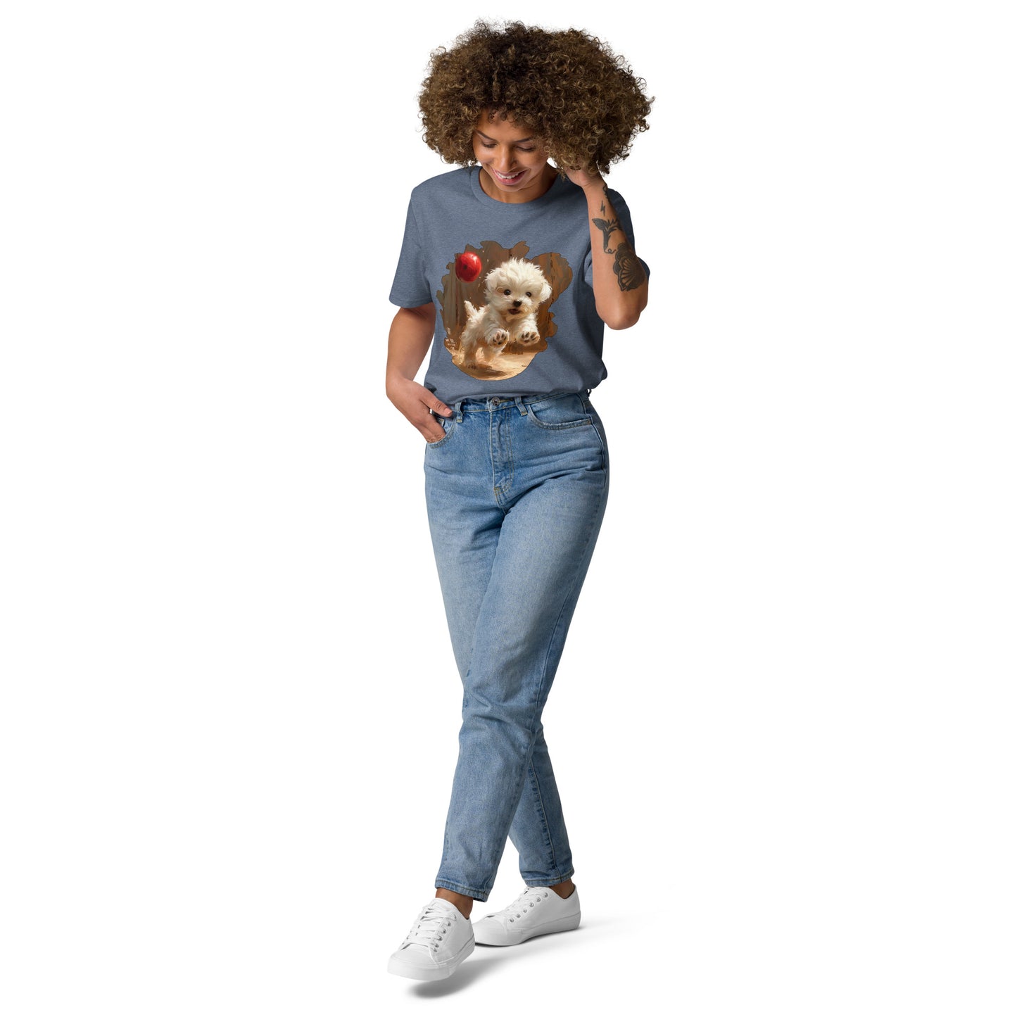 Camiseta Mujer de Algodón Orgánico "Cachorro Juguetón"