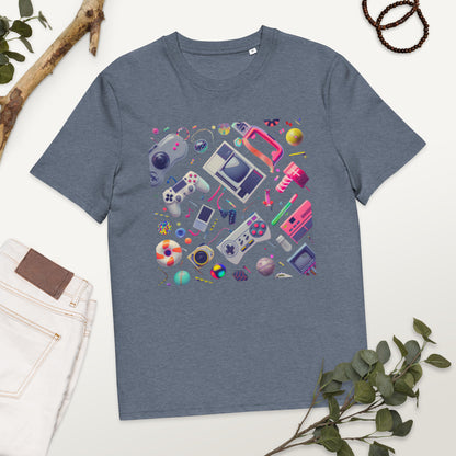 Camiseta de algodón orgánico unisex con Estampado Retro de Videojuegos