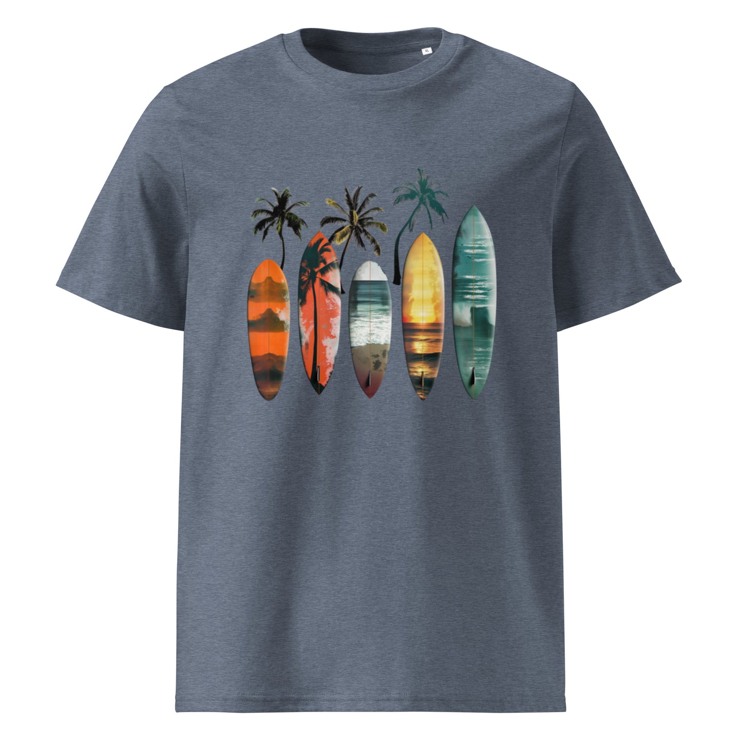 Camiseta de algodón orgánico unisex con Estampado de Surf Tropical