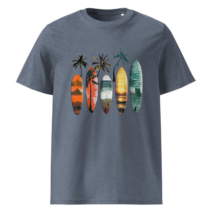 Camiseta de algodón orgánico unisex con Estampado de Surf Tropical