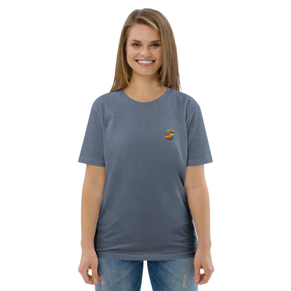 Camiseta orgánica "Tortuga Sabia" con mensaje inspirador.
