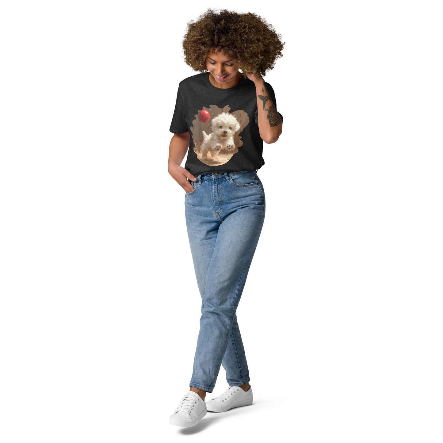 Camiseta Mujer de Algodón Orgánico "Cachorro Juguetón"