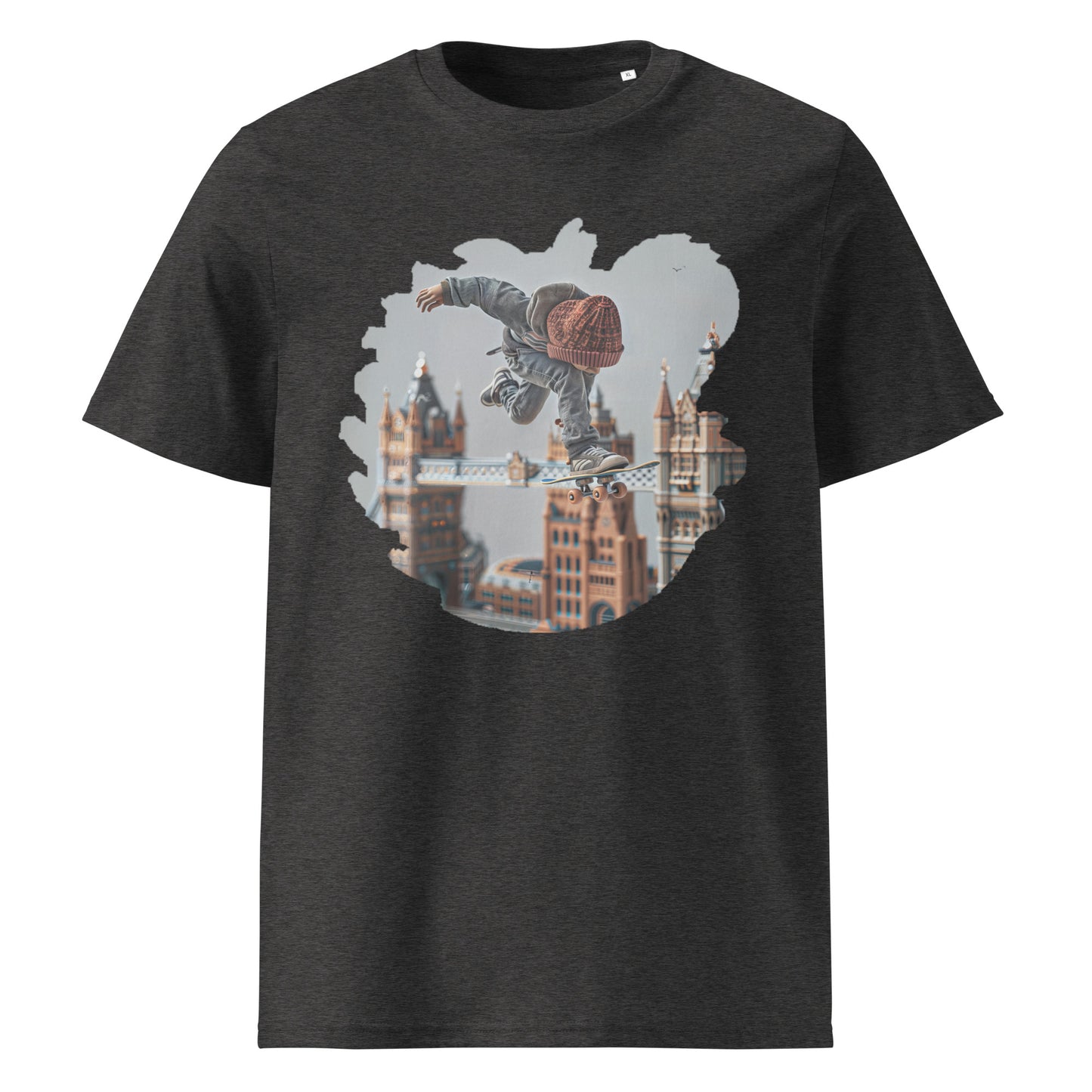 Camiseta de algodón orgánico unisex con Estampado de Skateboarding Urbano