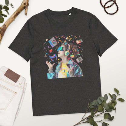 Camiseta de algodón orgánico unisex con Estampado de Realidad Virtual y Juegos