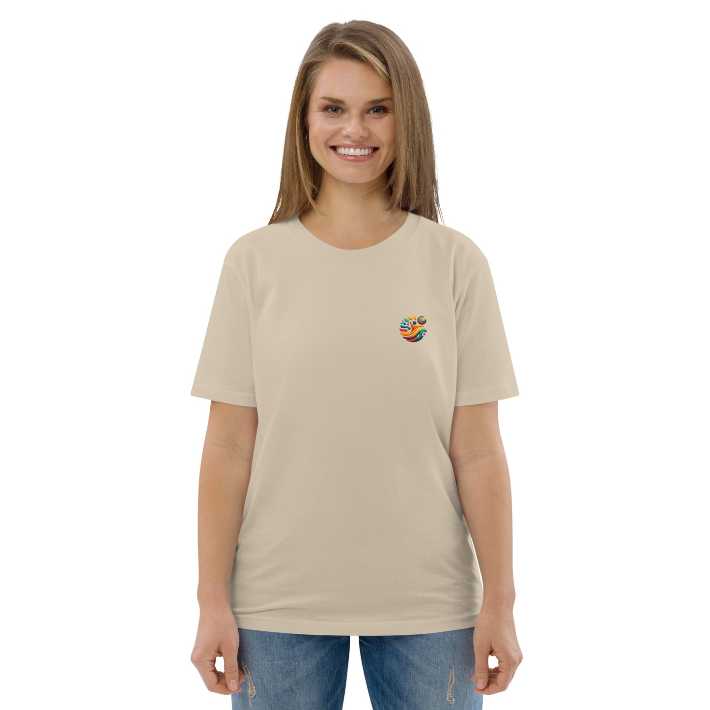 Camiseta orgánica "Tortuga Sabia" con mensaje inspirador.