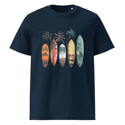Camiseta de algodón orgánico unisex con Estampado de Surf Tropical