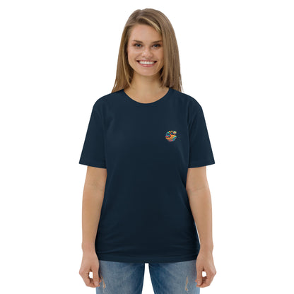 Camiseta orgánica "Tortuga Sabia" con mensaje inspirador.