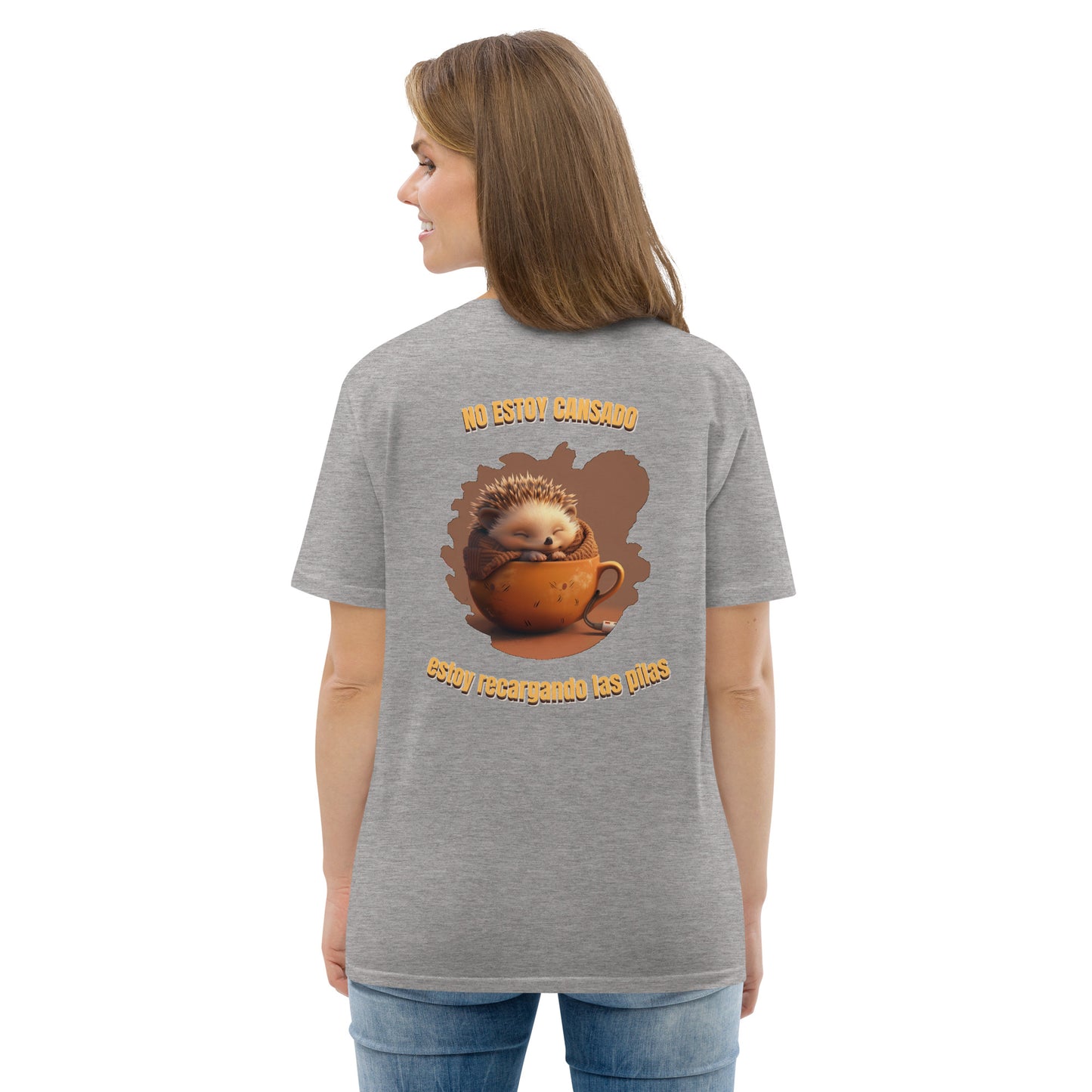 Camiseta orgánica "Tortuga Sabia" con mensaje inspirador.