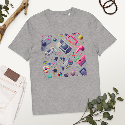 Camiseta de algodón orgánico unisex con Estampado Retro de Videojuegos