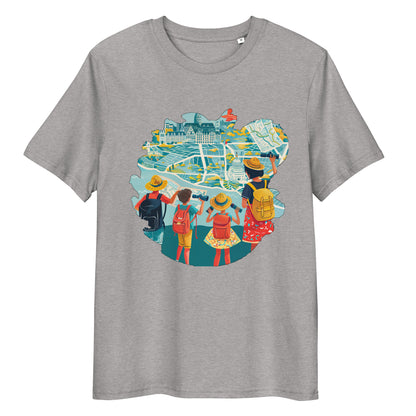 Camiseta de algodón orgánico unisex con Estampado de Turismo Urbano