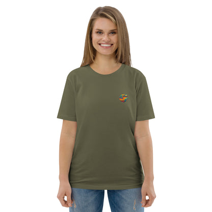 Camiseta orgánica "Tortuga Sabia" con mensaje inspirador.