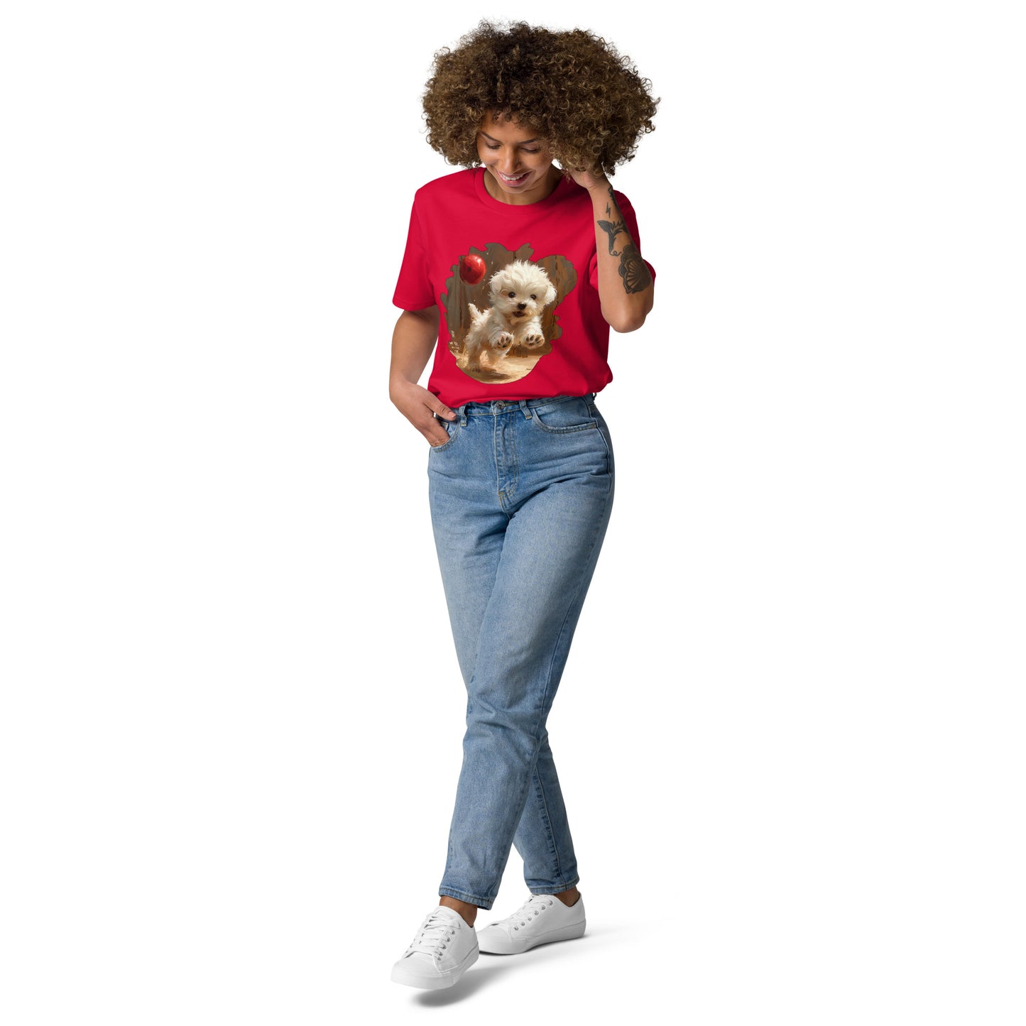 Camiseta Mujer de Algodón Orgánico "Cachorro Juguetón"
