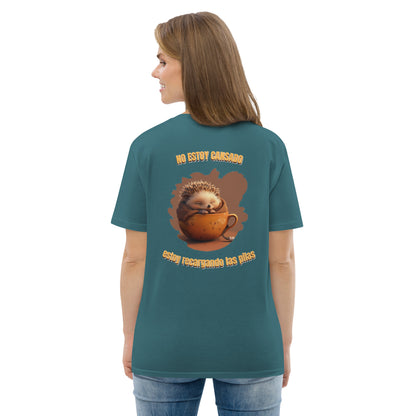 Camiseta orgánica "Tortuga Sabia" con mensaje inspirador.
