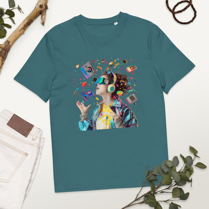 Camiseta de algodón orgánico unisex con Estampado de Realidad Virtual y Juegos
