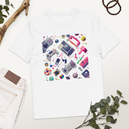 Camiseta de algodón orgánico unisex con Estampado Retro de Videojuegos