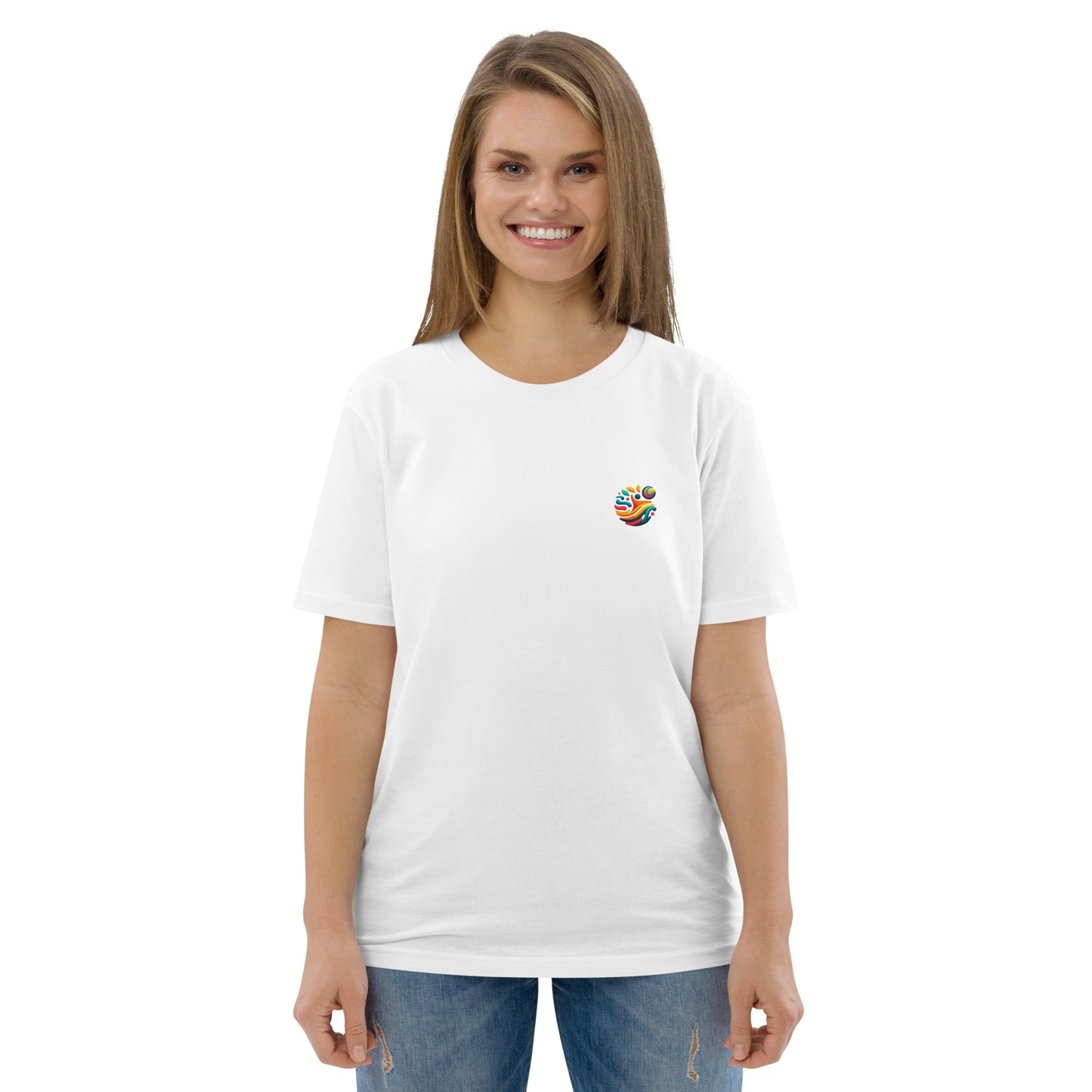Camiseta orgánica "Tortuga Sabia" con mensaje inspirador.