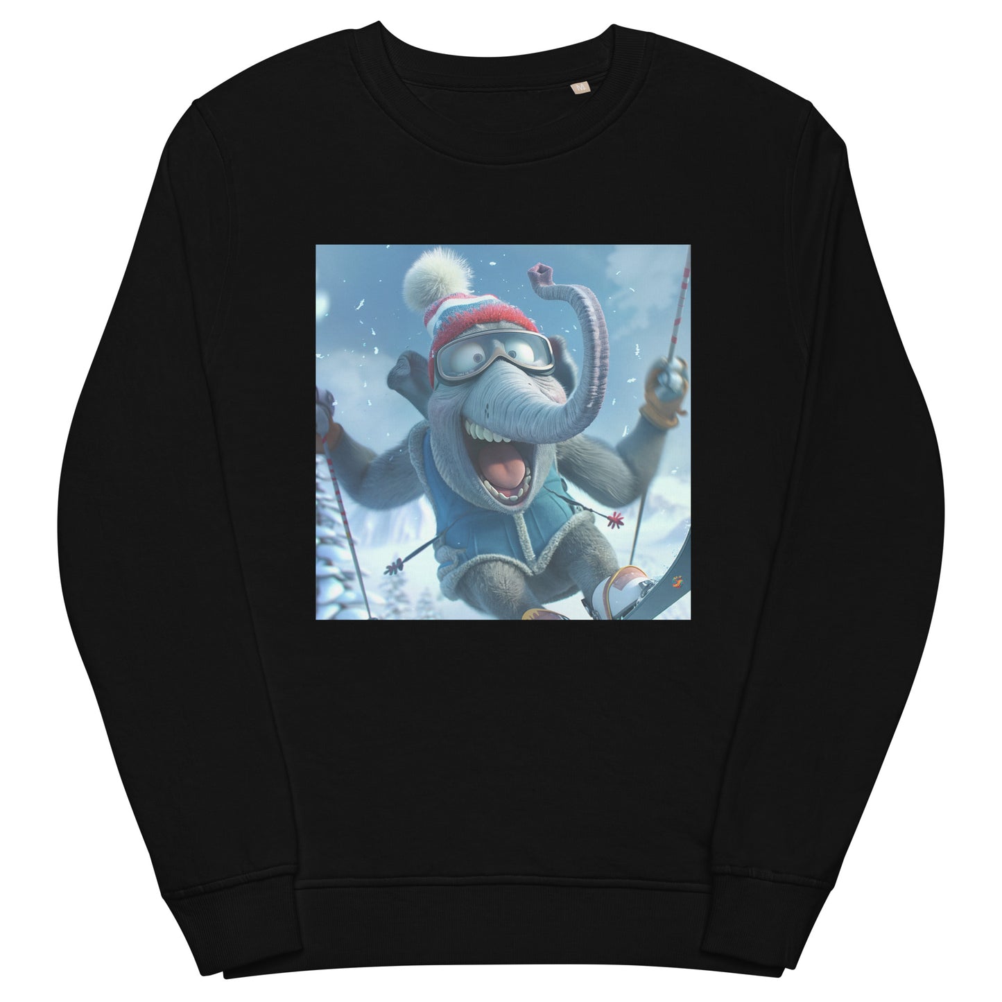 Sudadera Orgánica Unisex "Elefante en la Nieve"