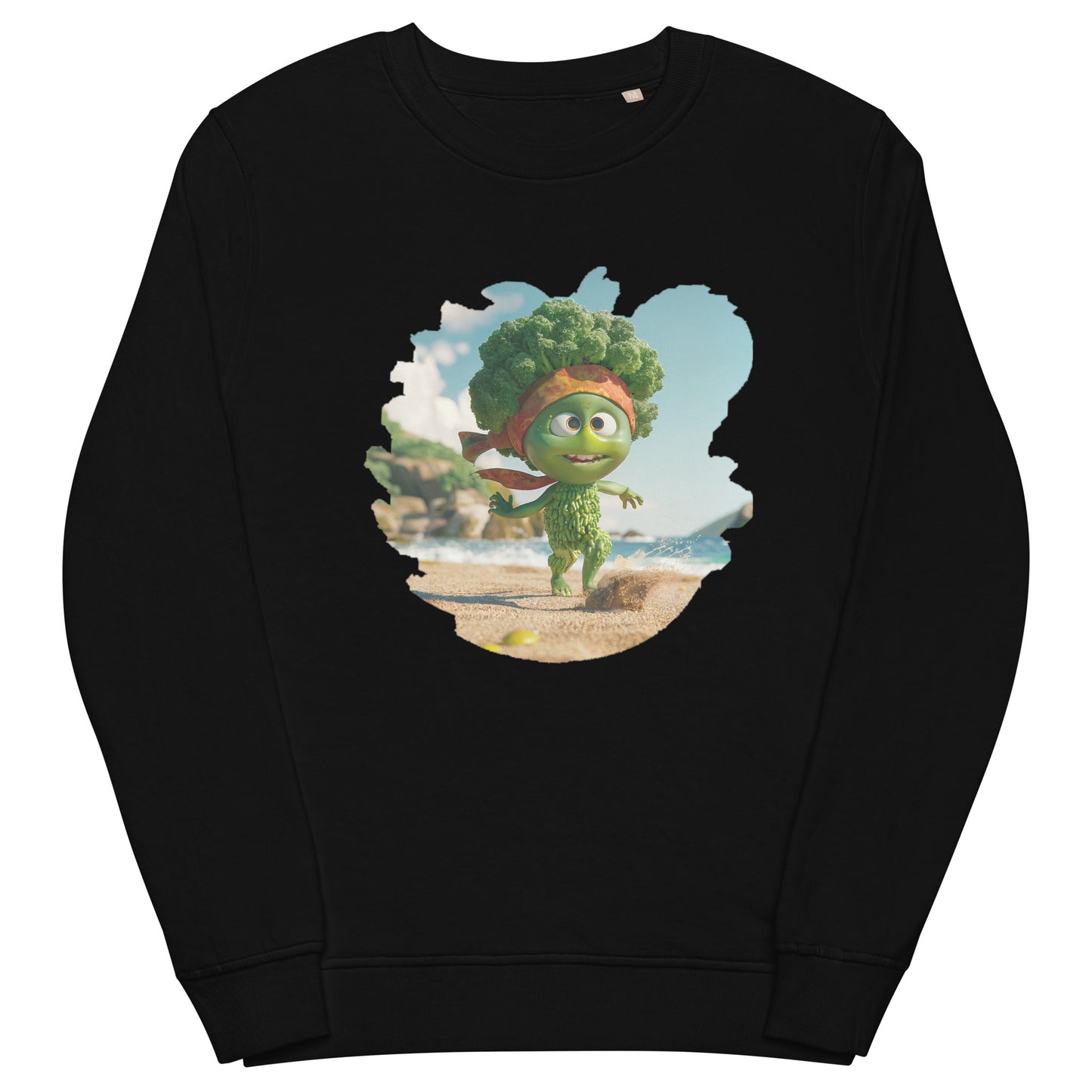 Sudadera Orgánica Unisex "Brocolito Playero"
