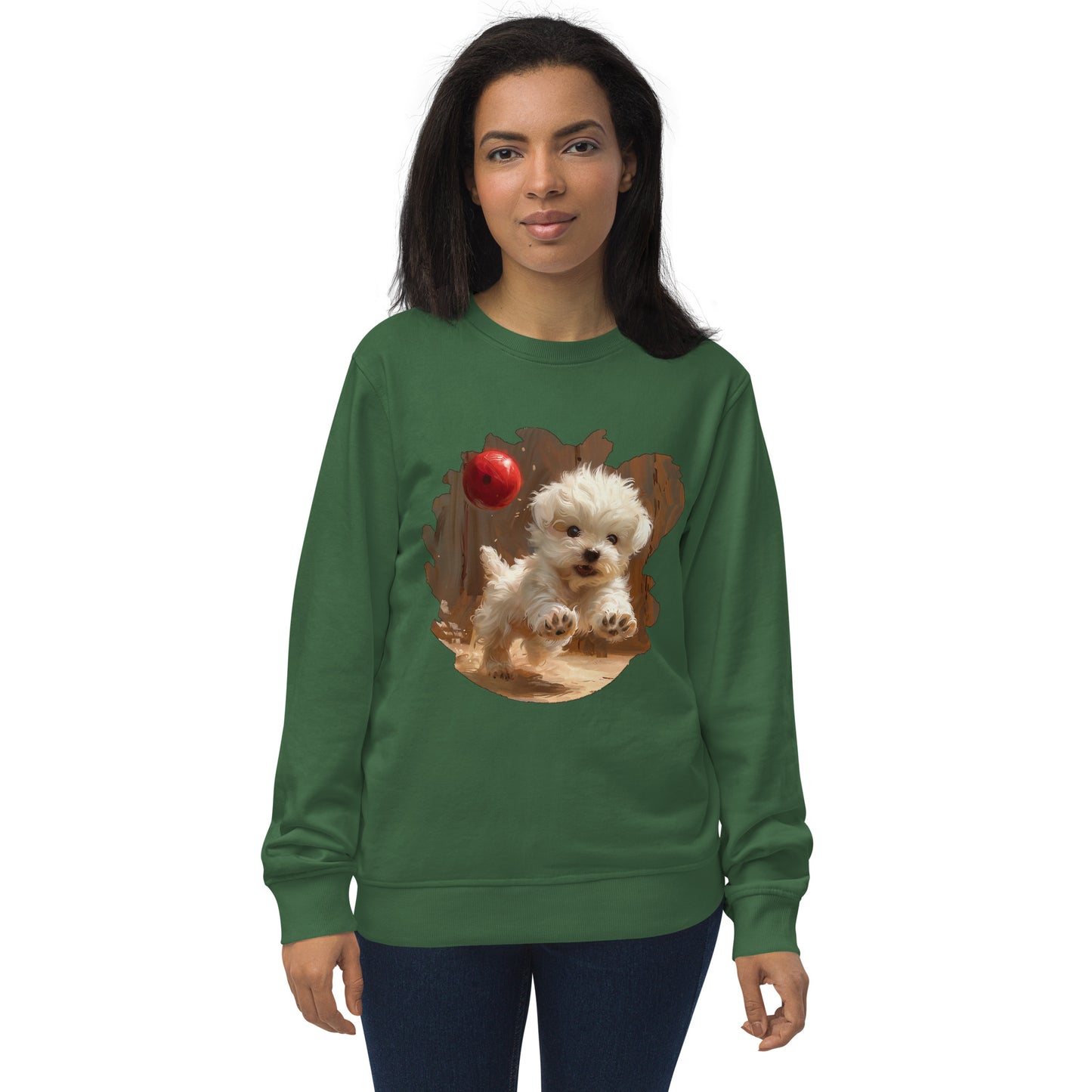 Sudadera Orgánica Adulto Unisex "Cachorro Juguetón"