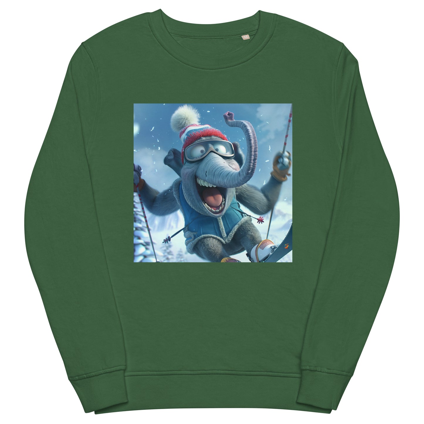 Sudadera Orgánica Unisex "Elefante en la Nieve"