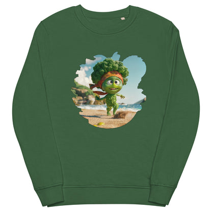 Sudadera Orgánica Unisex "Brocolito Playero"