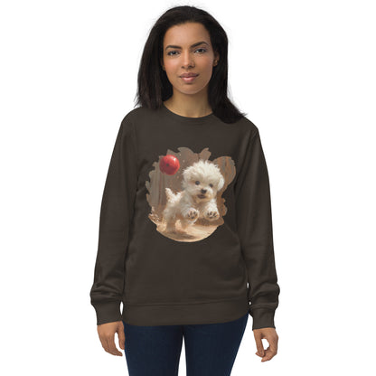 Sudadera Orgánica Adulto Unisex "Cachorro Juguetón"