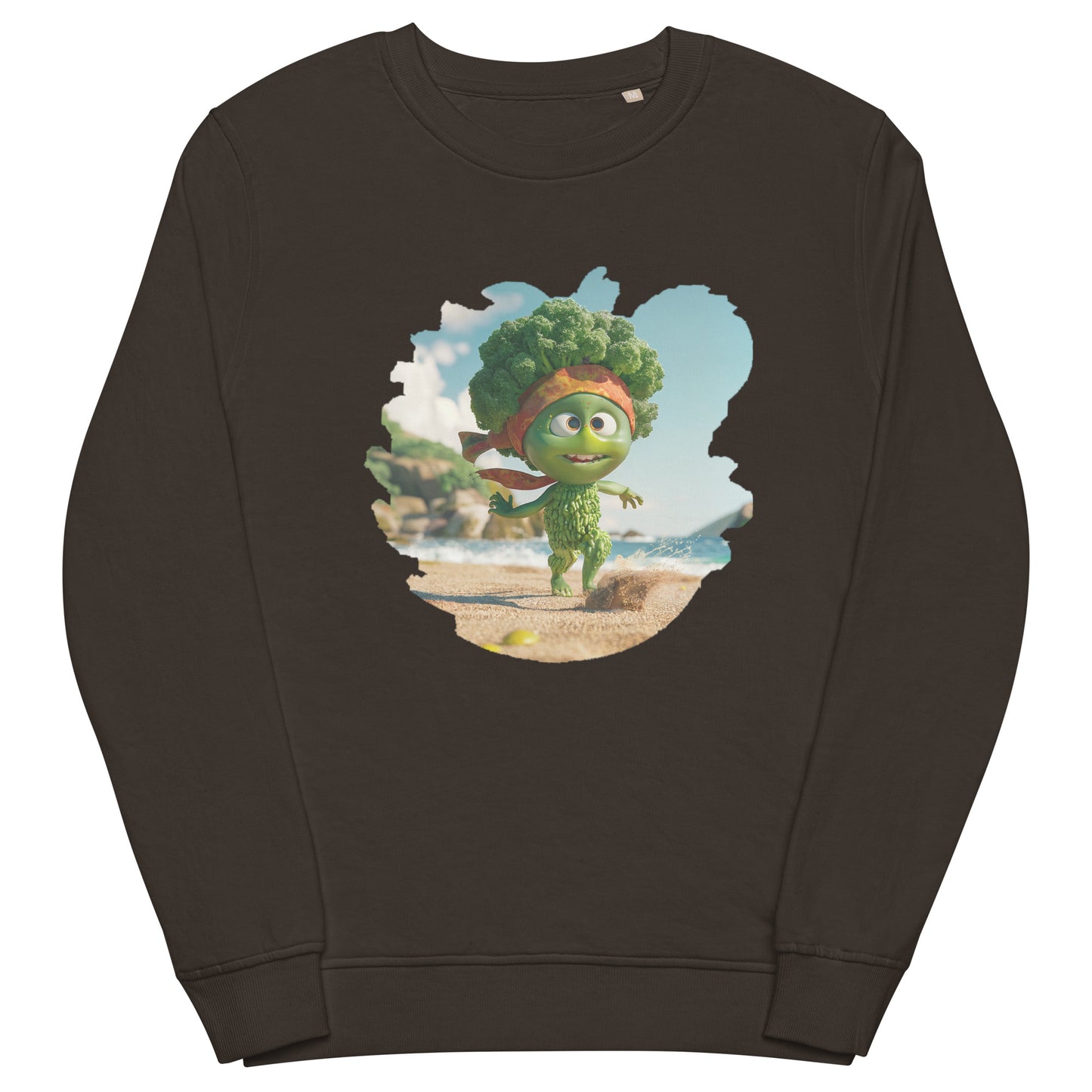 Sudadera Orgánica Unisex "Brocolito Playero"