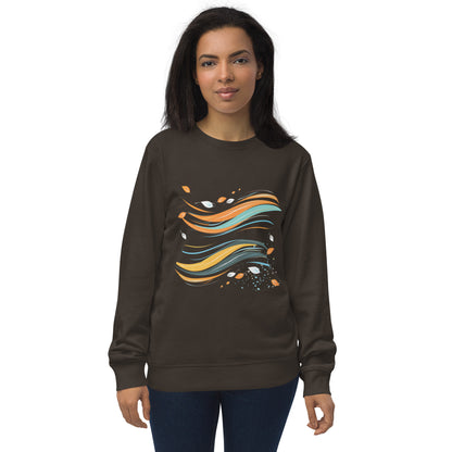 Sudadera ecológica con diseño fluido y abstracto