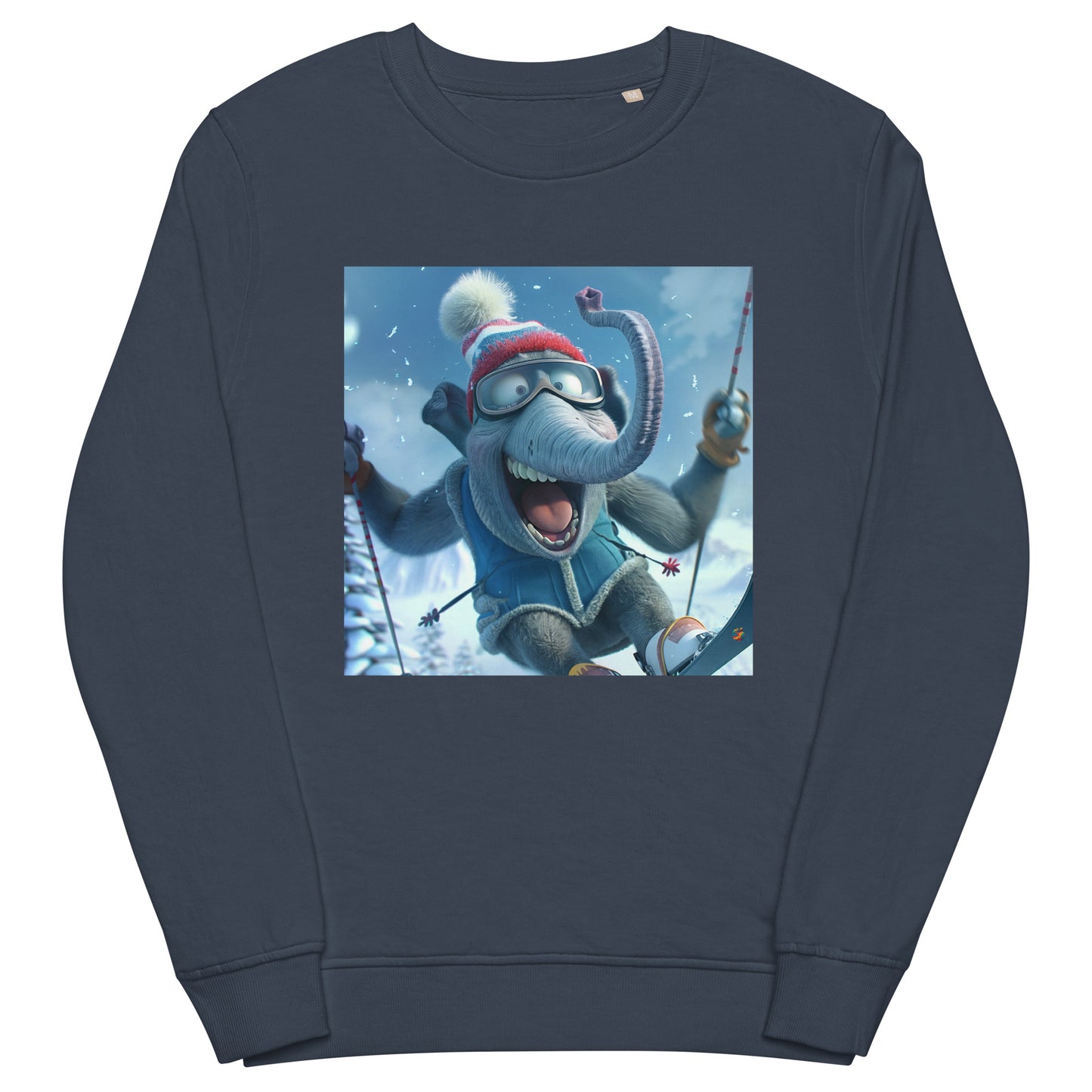 Sudadera Orgánica Unisex "Elefante en la Nieve"
