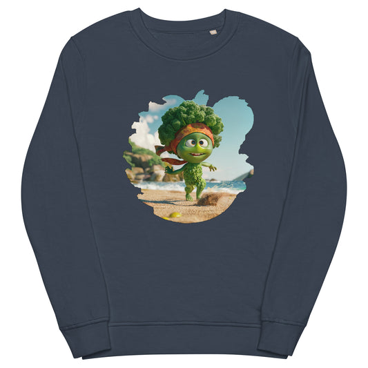 Sudadera Orgánica Unisex "Brocolito Playero"
