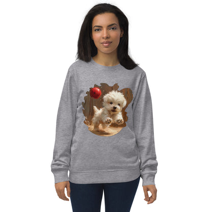 Sudadera Orgánica Adulto Unisex "Cachorro Juguetón"