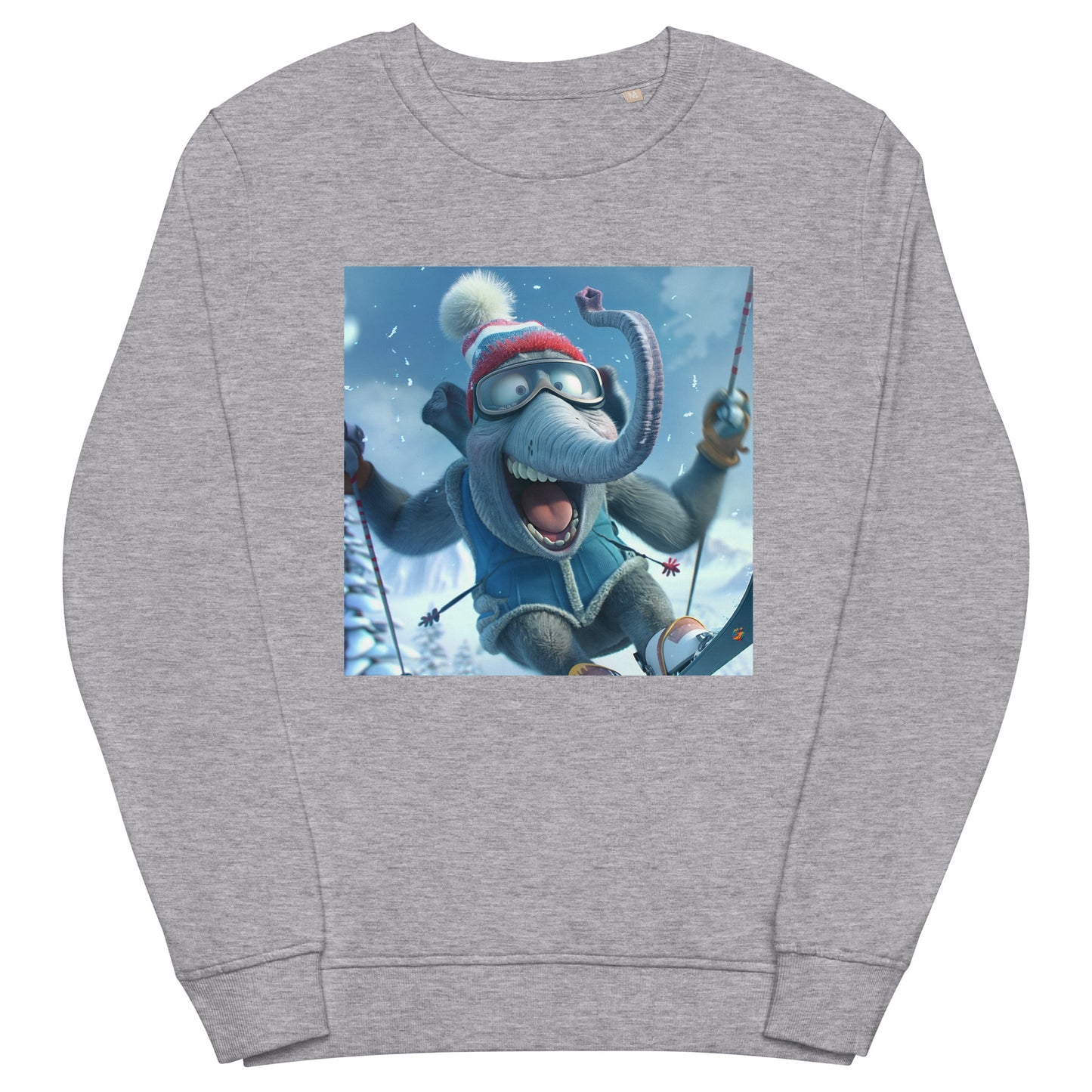 Sudadera Orgánica Unisex "Elefante en la Nieve"