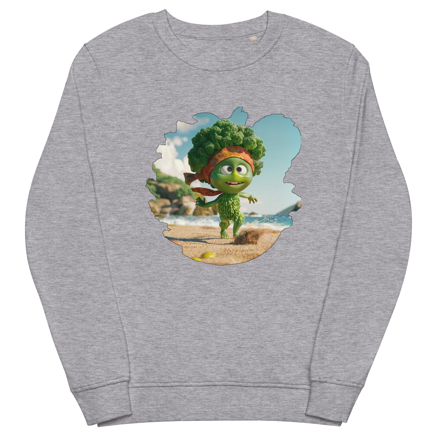 Sudadera Orgánica Unisex "Brocolito Playero"