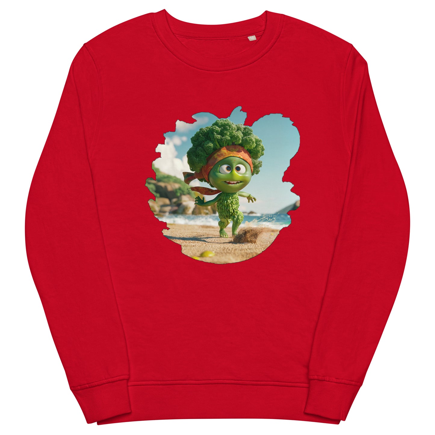 Sudadera Orgánica Unisex "Brocolito Playero"
