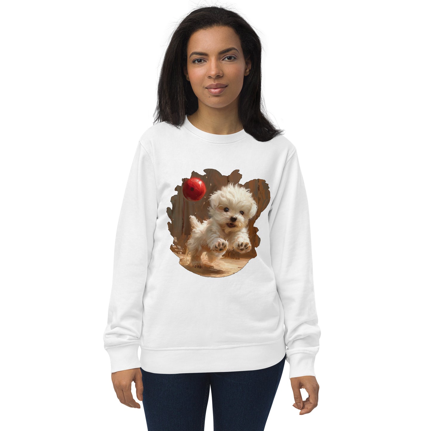 Sudadera Orgánica Adulto Unisex "Cachorro Juguetón"