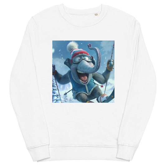 Sudadera Orgánica Unisex "Elefante en la Nieve"