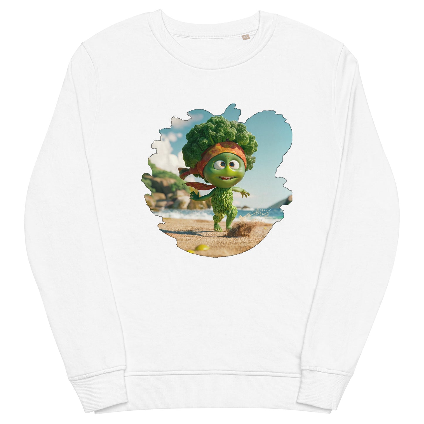 Sudadera Orgánica Unisex "Brocolito Playero"